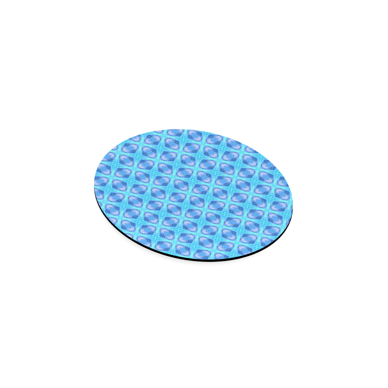 Abstract Circles Arches Lattice Aqua Blue Round Coaster