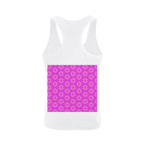 Pink Snowflakes Spinning in Winter Abstract Men's I-shaped Tank Top (Model T32)