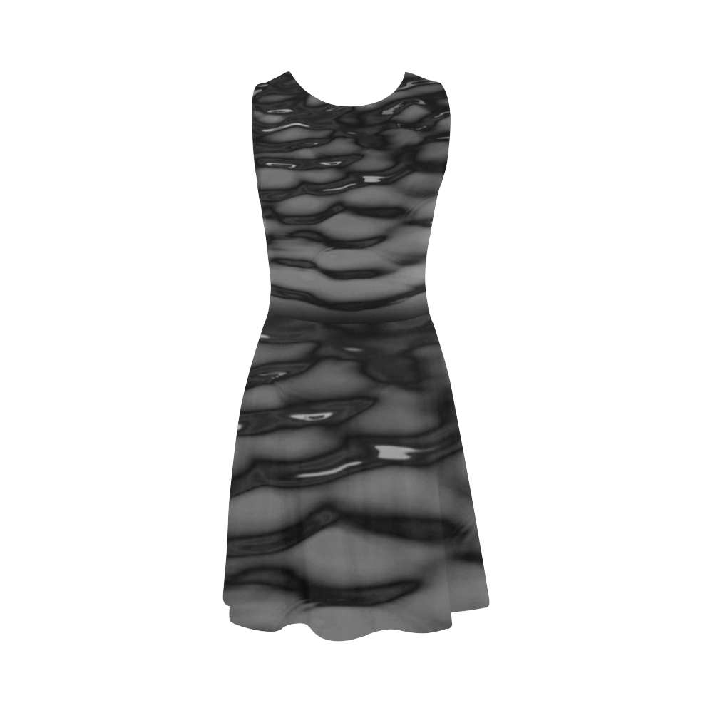 Black and White Water Waves Atalanta Sundress (Model D04)