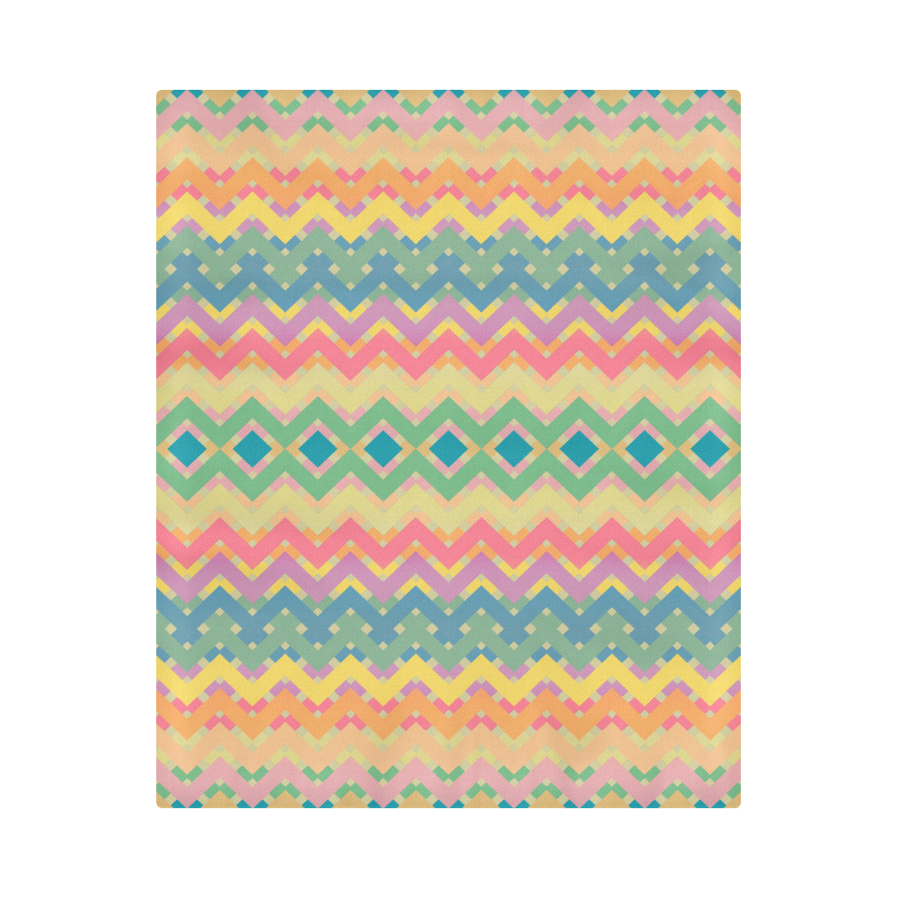 Summer-color Chevron 2 Duvet Cover 86"x70" ( All-over-print)