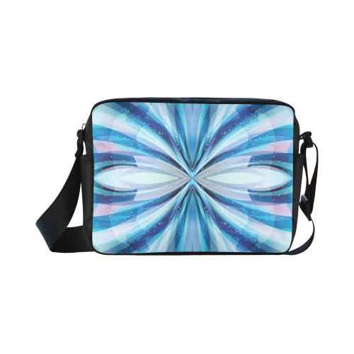 Abstract Blue Classic Cross-body Nylon Bags (Model 1632)