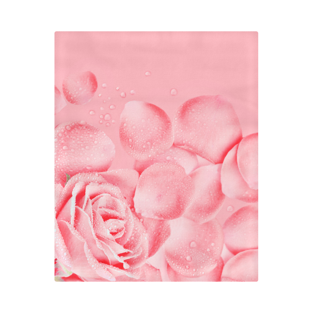 Pink Flower Petals Duvet Cover 86"x70" ( All-over-print)