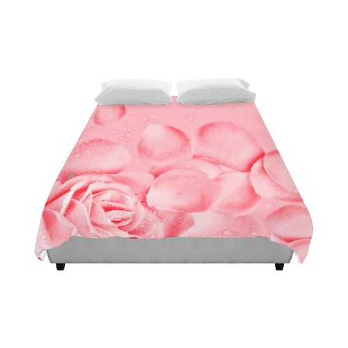 Pink Flower Petals Duvet Cover 86"x70" ( All-over-print)