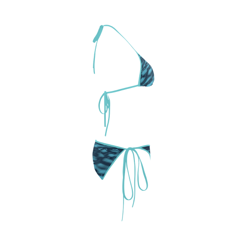 Blue Water Waves Custom Bikini Swimsuit