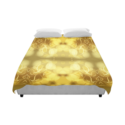 Gold Floral Vector Pattern Duvet Cover 86"x70" ( All-over-print)