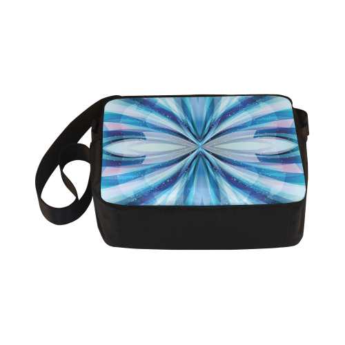 Abstract Blue Classic Cross-body Nylon Bags (Model 1632)