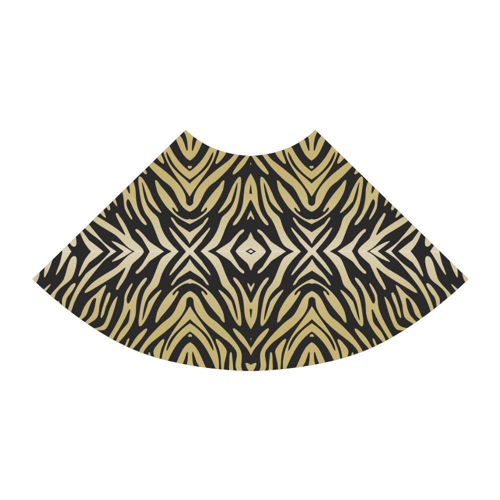 Gold Black Zebra Print Pattern Atalanta Sundress (Model D04)