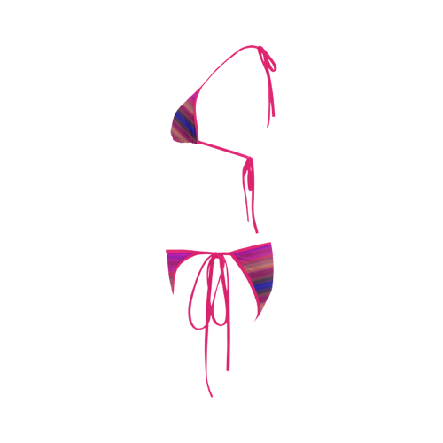 Random Pink Blue Stripes Colors Custom Bikini Swimsuit
