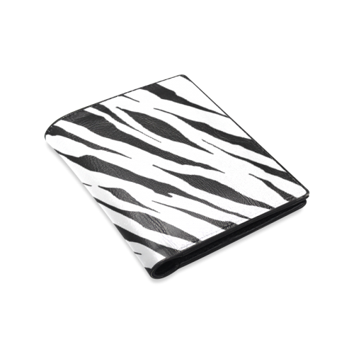 White Tiger Stripe Leather Wallet Men's Leather Wallet (Model 1612)