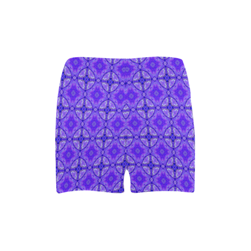 Purple Abstract Flowers, Lattice, Circle Quilt Briseis Skinny Shorts (Model L04)