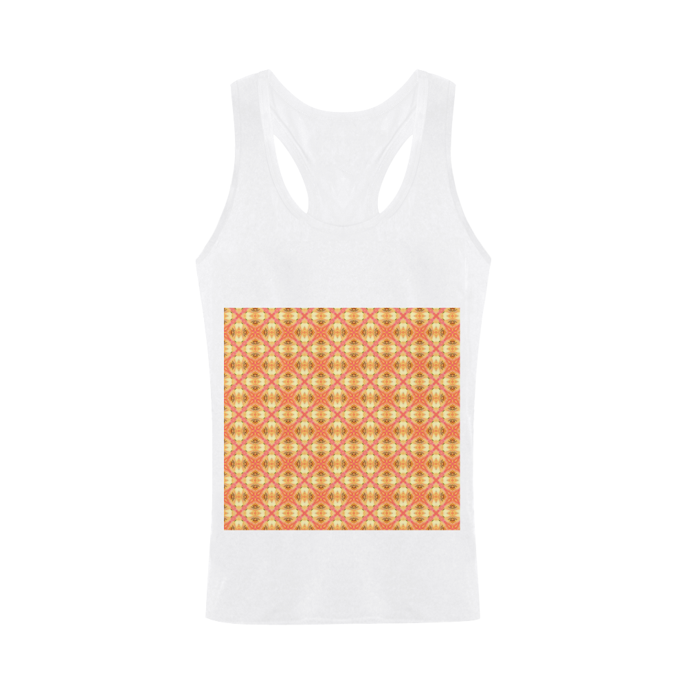 Peach Pineapple Abstract Circles Arches Men's I-shaped Tank Top (Model T32)