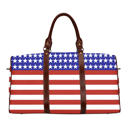 USA Patriotic Stars & Stripes Waterproof Travel Bag/Large (Model 1639)