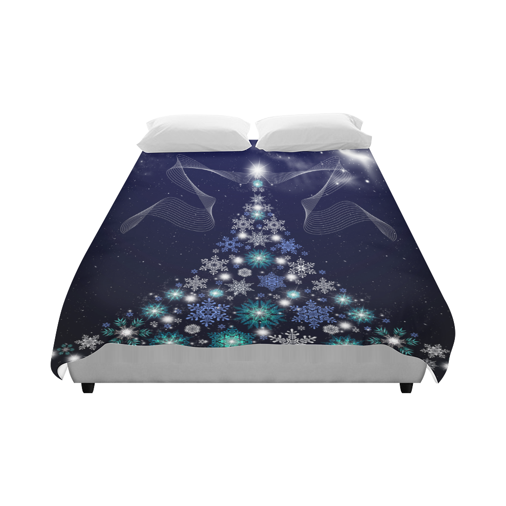 Christmas Tree Dark Background Duvet Cover 86"x70" ( All-over-print)