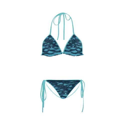 Blue Water Waves Custom Bikini Swimsuit