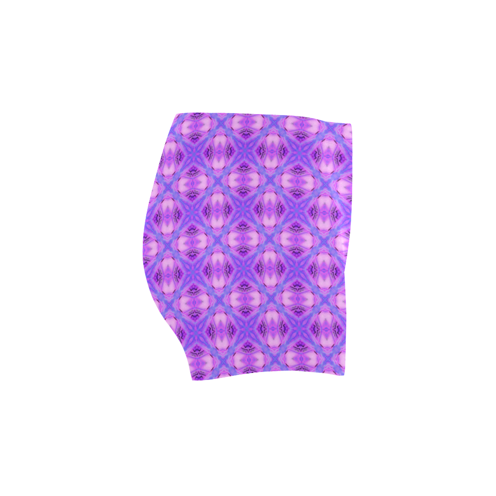 Vibrant Abstract Modern Violet Lavender Lattice Briseis Skinny Shorts (Model L04)