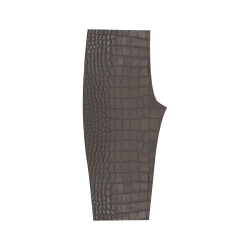 Brown Gator Skin Leather Hestia Cropped Leggings (Model L03)