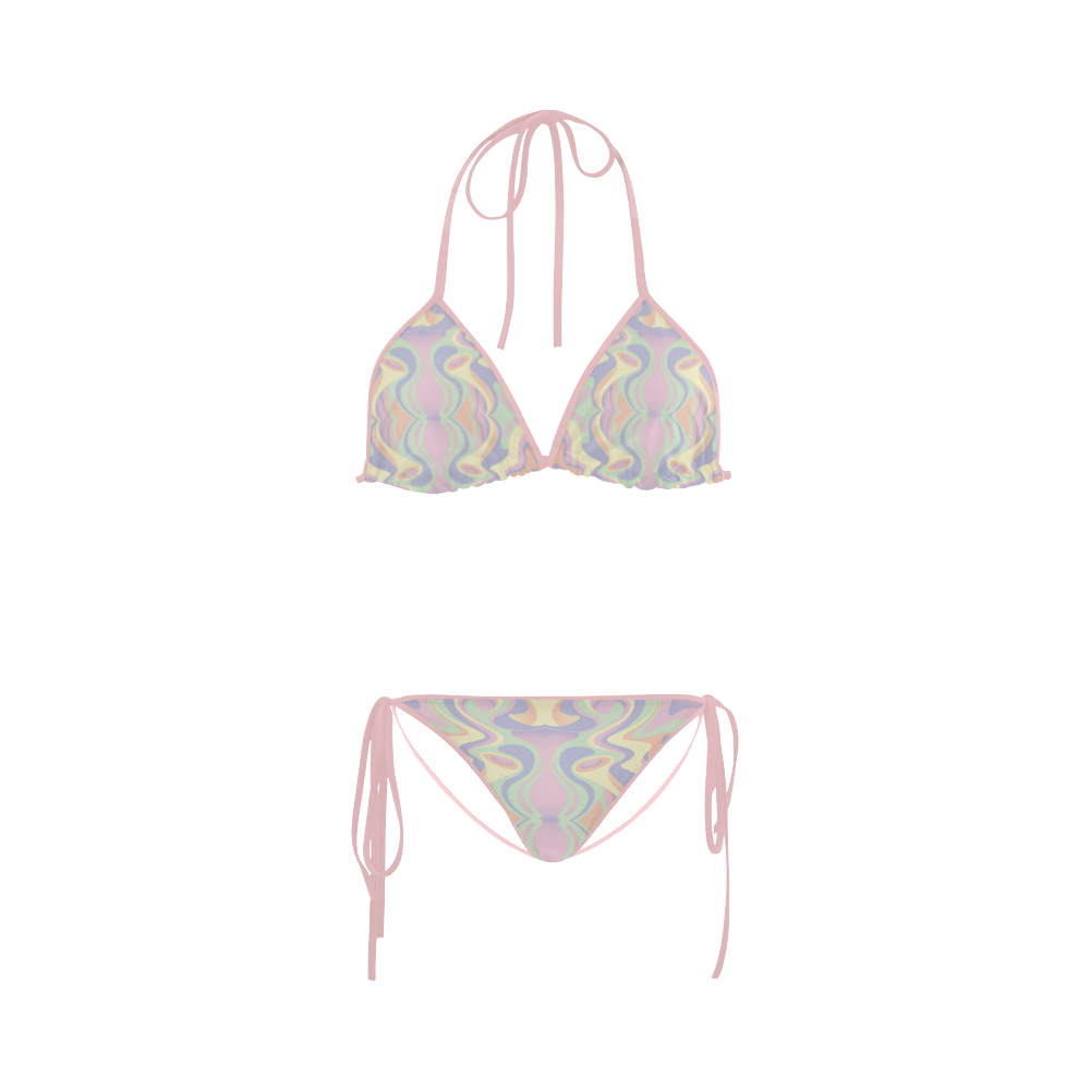 Abstract Pastel colors Custom Bikini Swimsuit