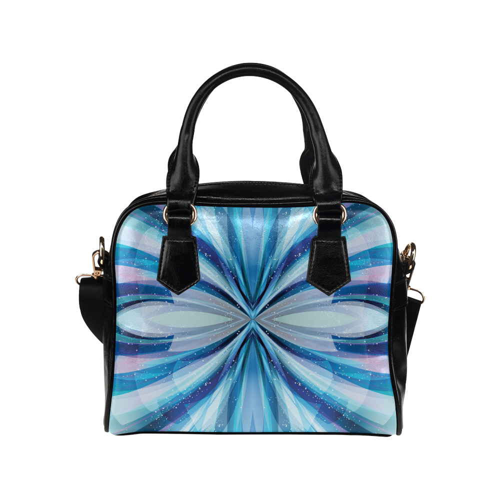 Abstract Blue Shoulder Handbag (Model 1634)