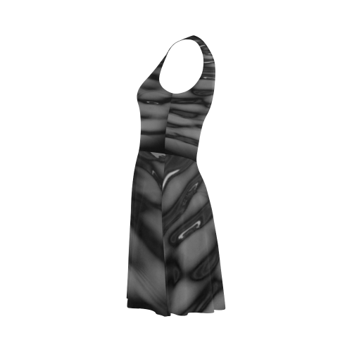 Black and White Water Waves Atalanta Sundress (Model D04)