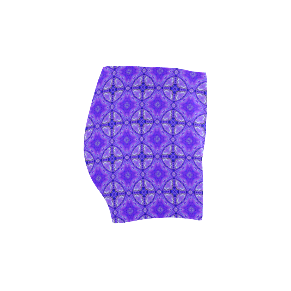 Purple Abstract Flowers, Lattice, Circle Quilt Briseis Skinny Shorts (Model L04)