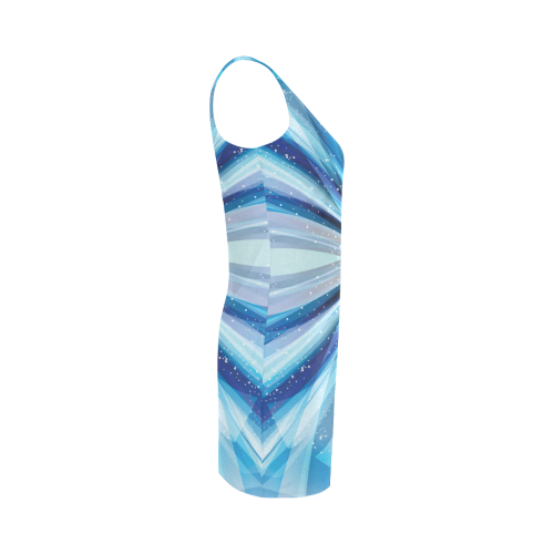Abstract Blue Medea Vest Dress (Model D06)