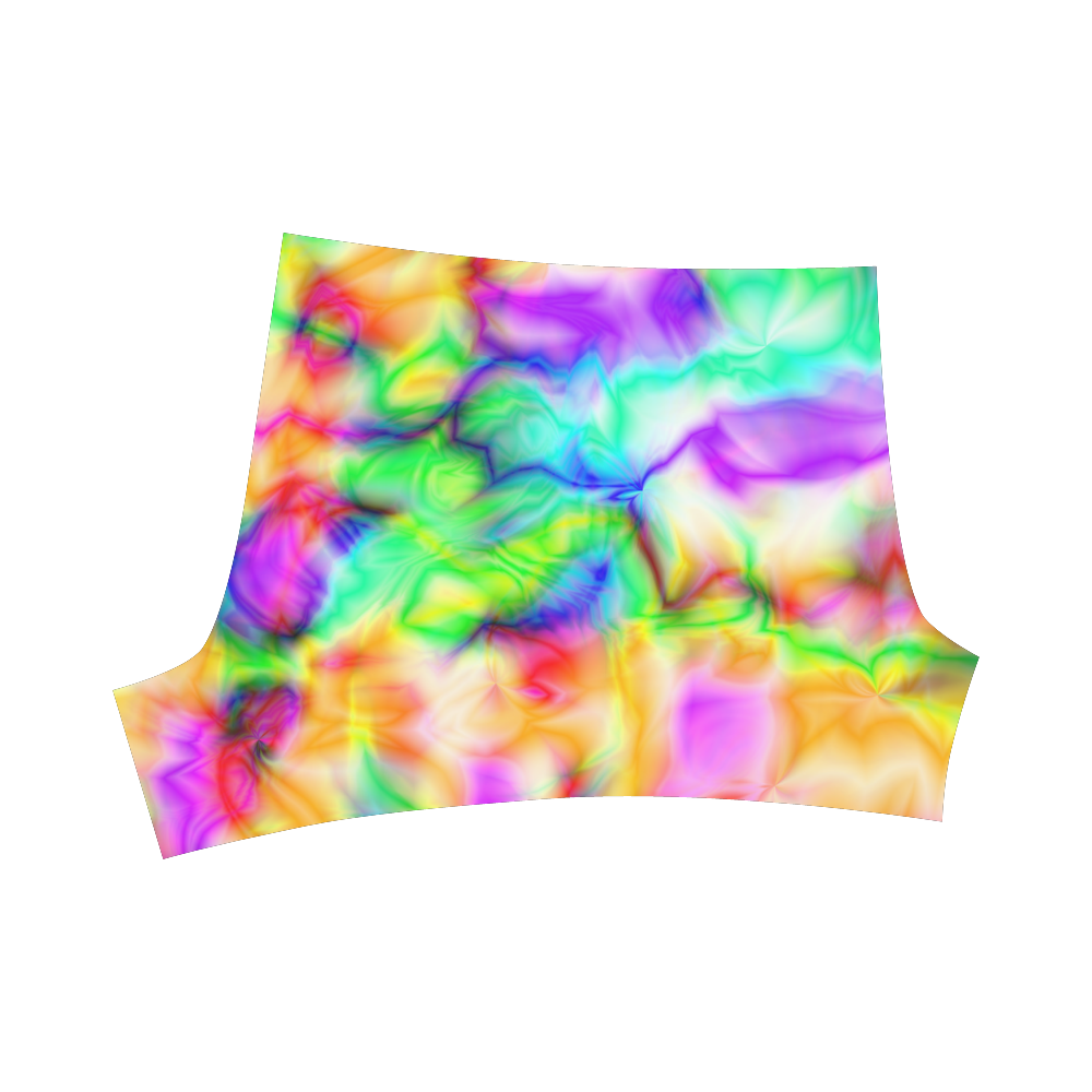 tie dye tropical colorful pattern ZT08 Briseis Skinny Shorts (Model L04)