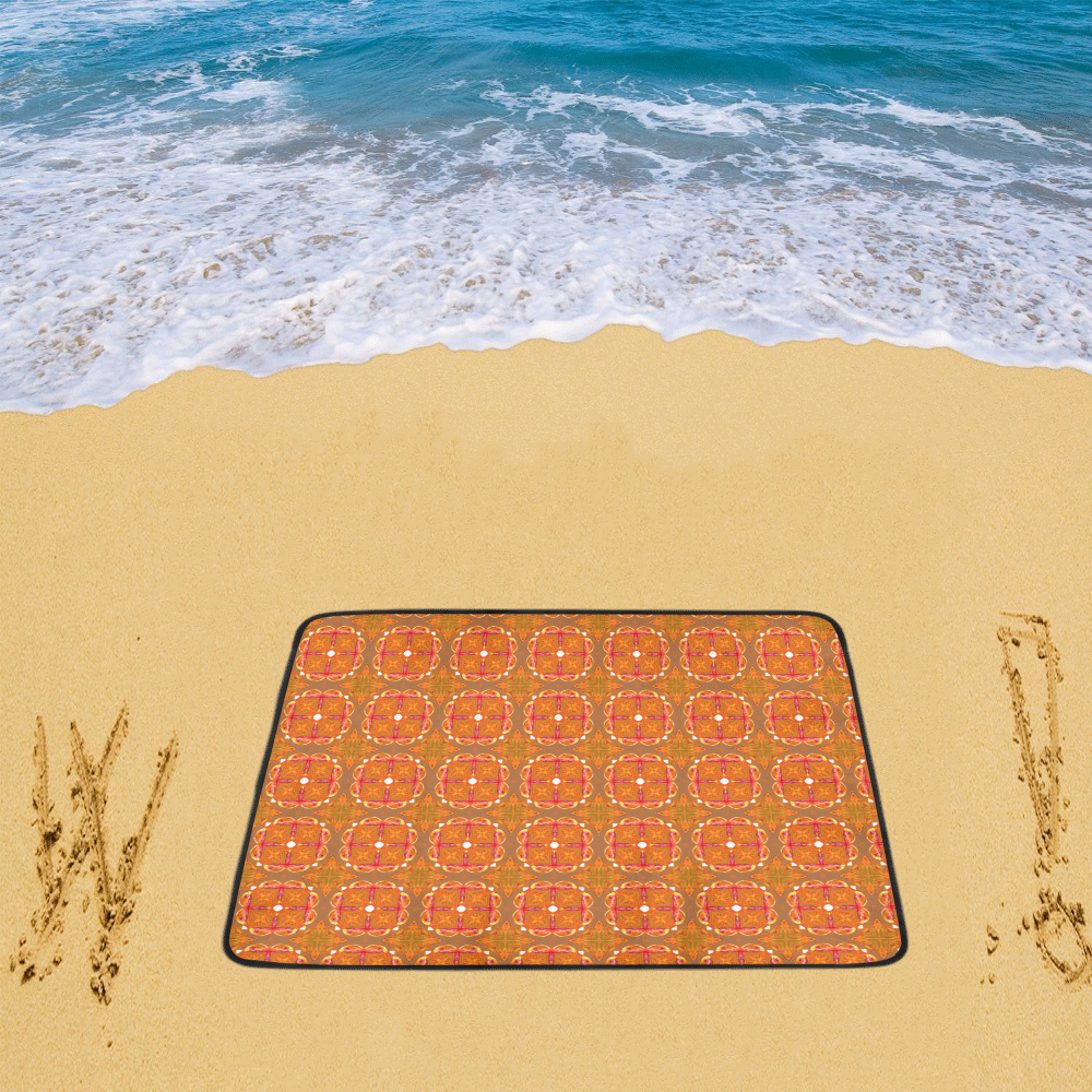 Gingerbread Houses, Cookies, Apple Cider Abstract Beach Mat 78"x 60"