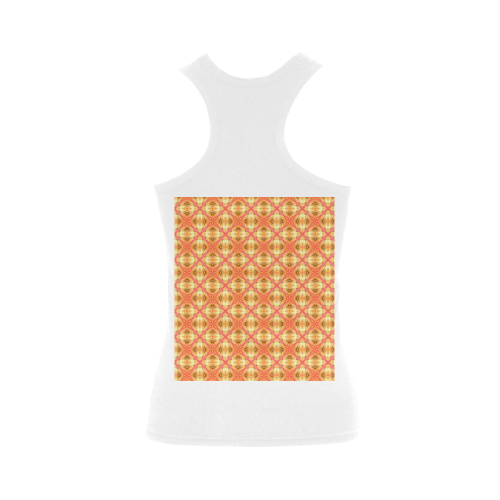 Peach Pineapple Abstract Circles Arches Women's Shoulder-Free Tank Top (Model T35)