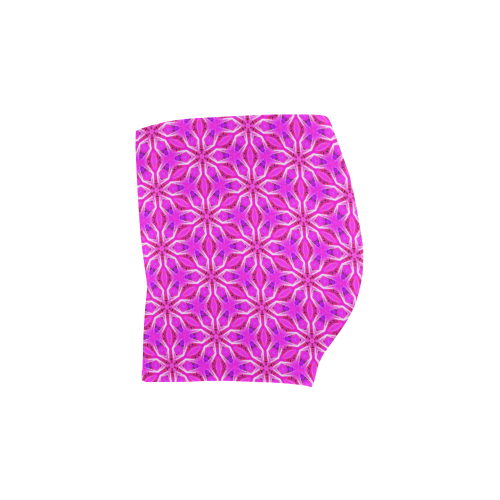 Pink Snowflakes Spinning in Winter Abstract Briseis Skinny Shorts (Model L04)