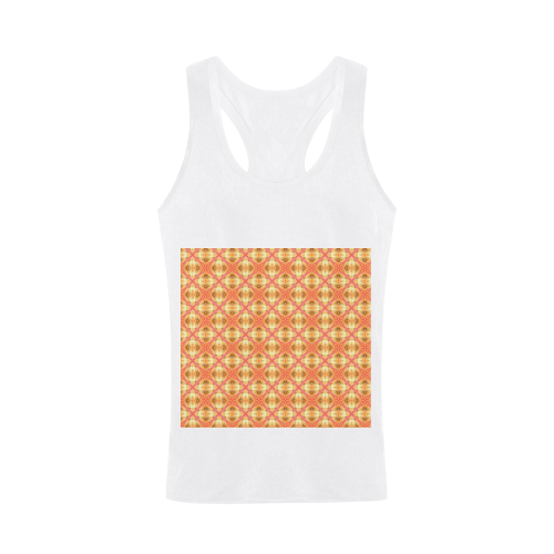 Peach Pineapple Abstract Circles Arches Plus-size Men's I-shaped Tank Top (Model T32)