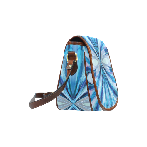 Abstract Blue Saddle Bag/Small (Model 1649) Full Customization