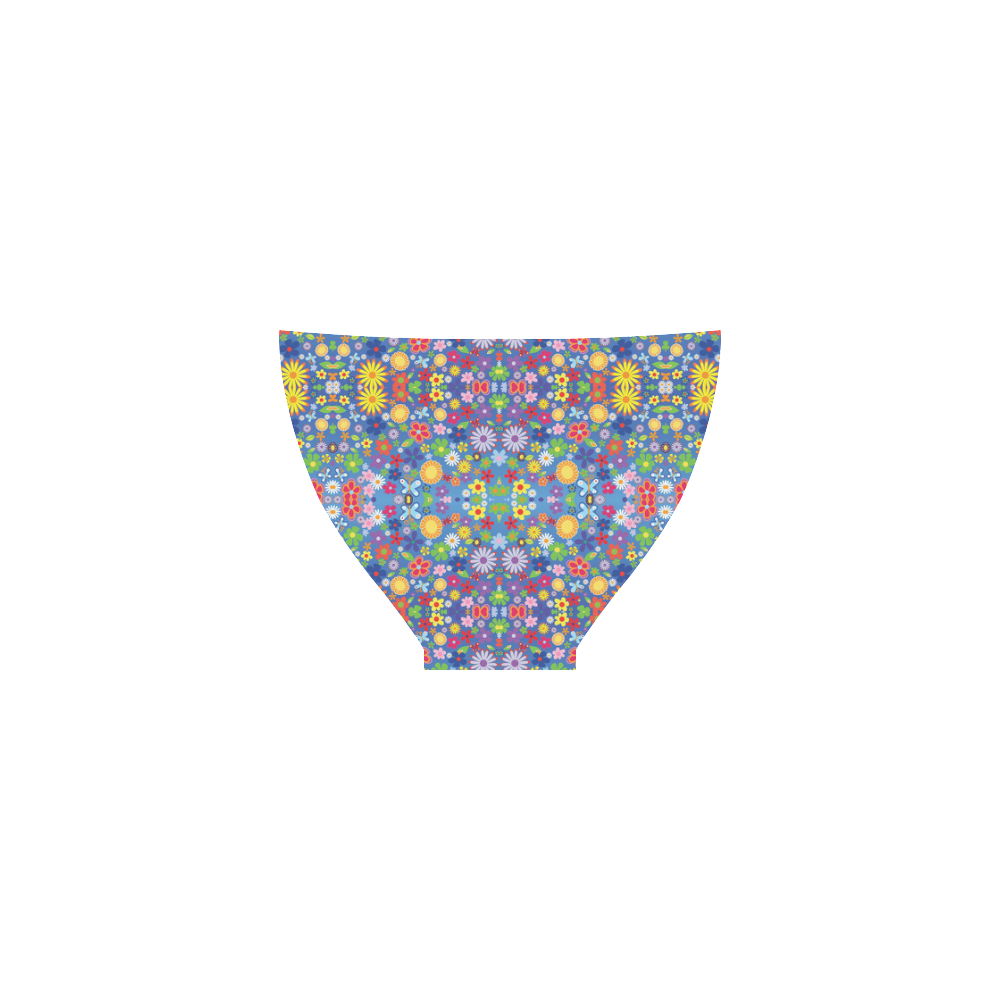 Colorful Flowers Pattern Custom Bikini Swimsuit