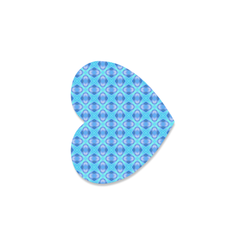 Abstract Circles Arches Lattice Aqua Blue Heart Coaster