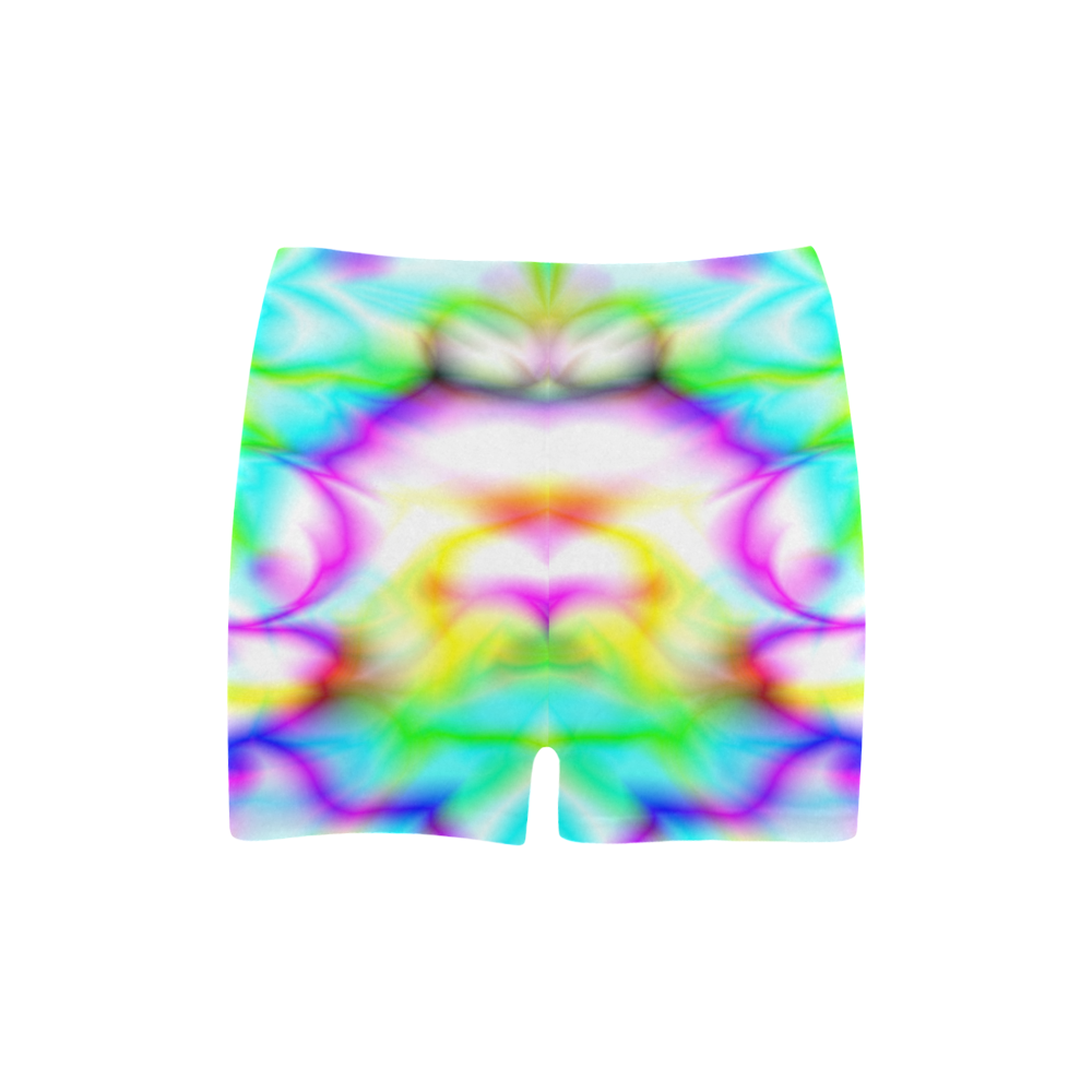 tropical abstract owl pattern colorful ZT07 Briseis Skinny Shorts (Model L04)