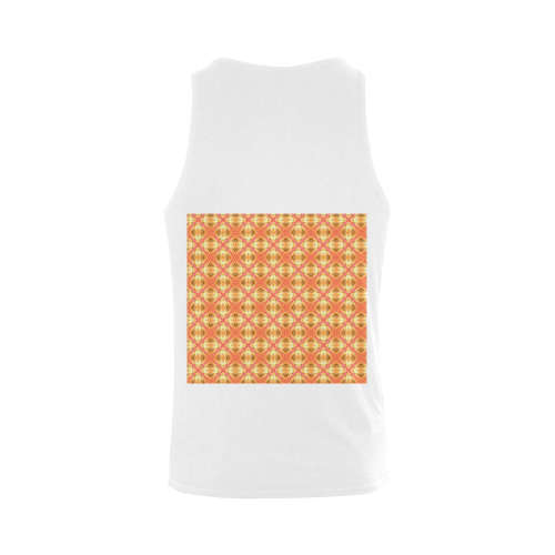 Peach Pineapple Abstract Circles Arches Men's Shoulder-Free Tank Top (Model T33)