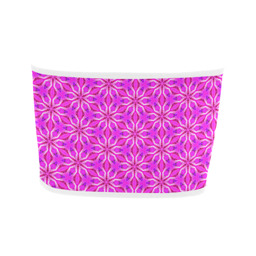 Pink Snowflakes Spinning in Winter Abstract Bandeau Top