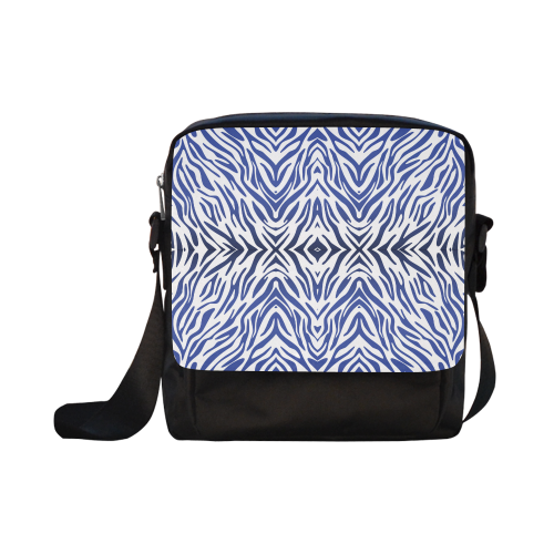 Blue Zebra Print Pattern Crossbody Nylon Bags (Model 1633)