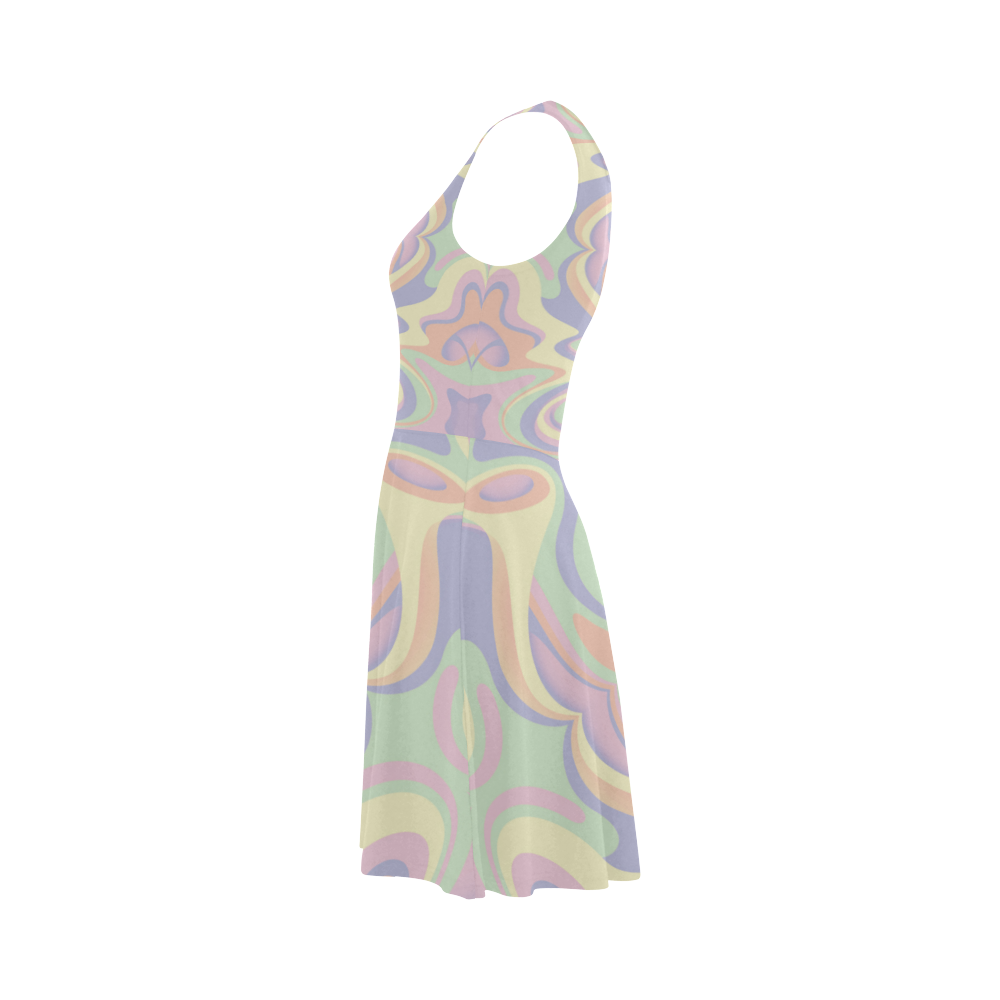 Abstract Pastel colors Atalanta Sundress (Model D04)