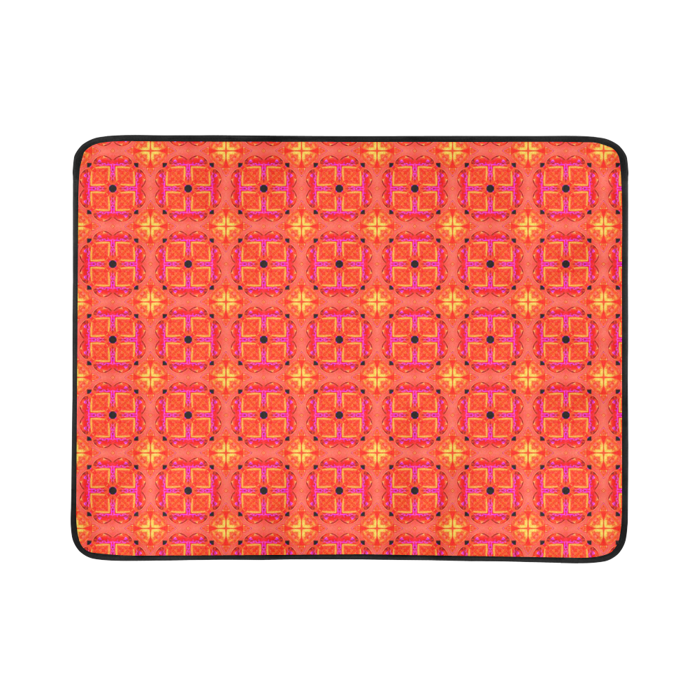 Peach Apricot Cinnamon Nutmeg Modern Abstract Beach Mat 78"x 60"