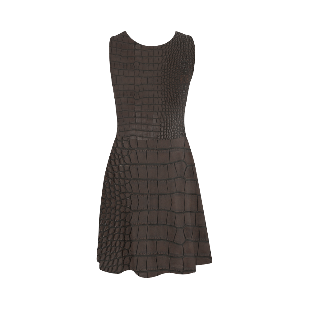 Brown Gator Skin Leather Atalanta Sundress (Model D04)