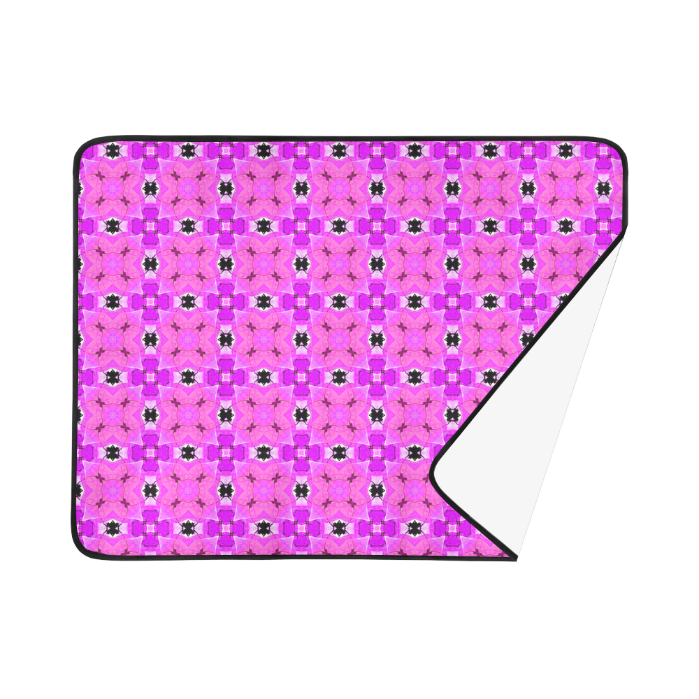 Circle Lattice of Floral Pink Violet Modern Quilt Beach Mat 78"x 60"