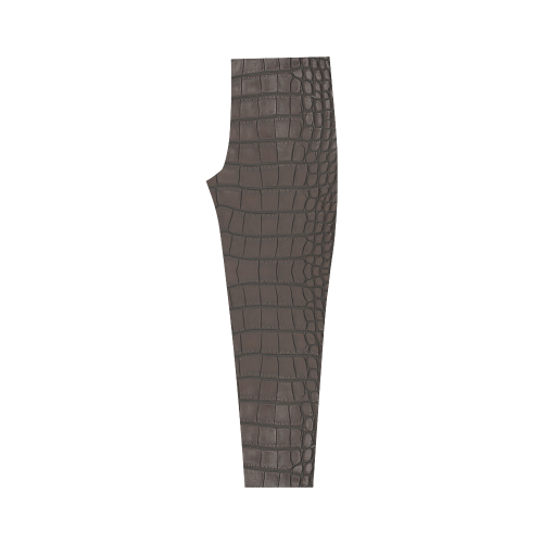 Brown Gator Skin Leather Capri Legging (Model L02)