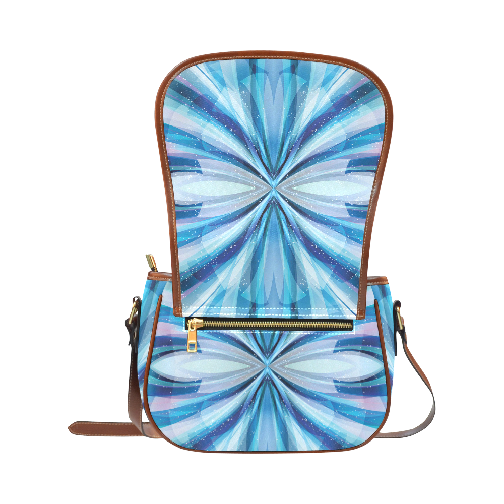 Abstract Blue Saddle Bag/Small (Model 1649) Full Customization