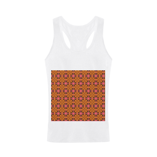 Peach Lattice Abstract Pink Snowflake Star Plus-size Men's I-shaped Tank Top (Model T32)
