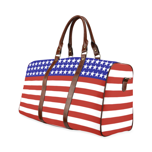 USA Patriotic Stars & Stripes Waterproof Travel Bag/Large (Model 1639)