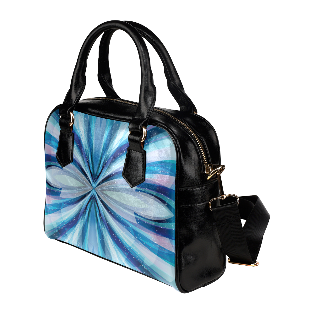 Abstract Blue Shoulder Handbag (Model 1634)