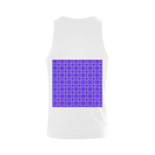 Purple Abstract Flowers, Lattice, Circle Quilt Men's Shoulder-Free Tank Top (Model T33)