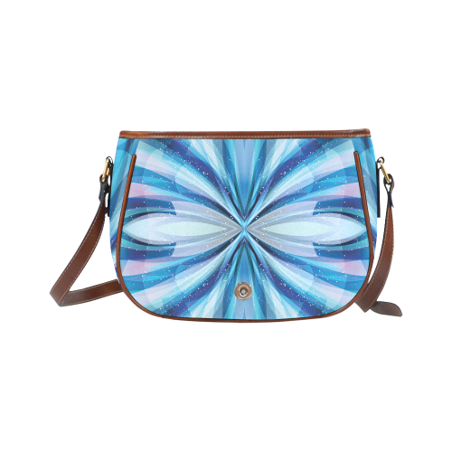 Abstract Blue Saddle Bag/Small (Model 1649) Full Customization