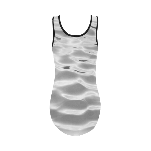 Grey Water Waves Vest One Piece Swimsuit (Model S04)