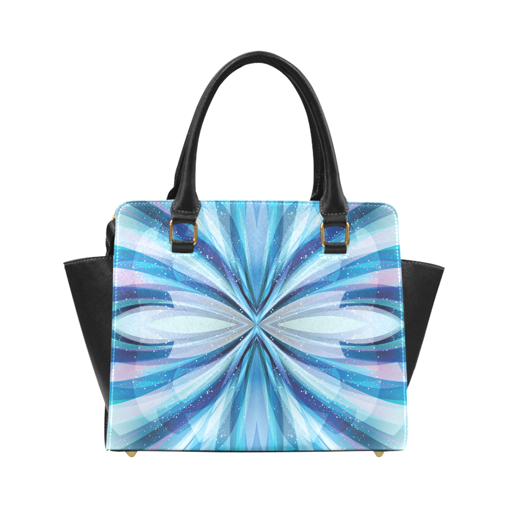 Abstract Blue Classic Shoulder Handbag (Model 1653)